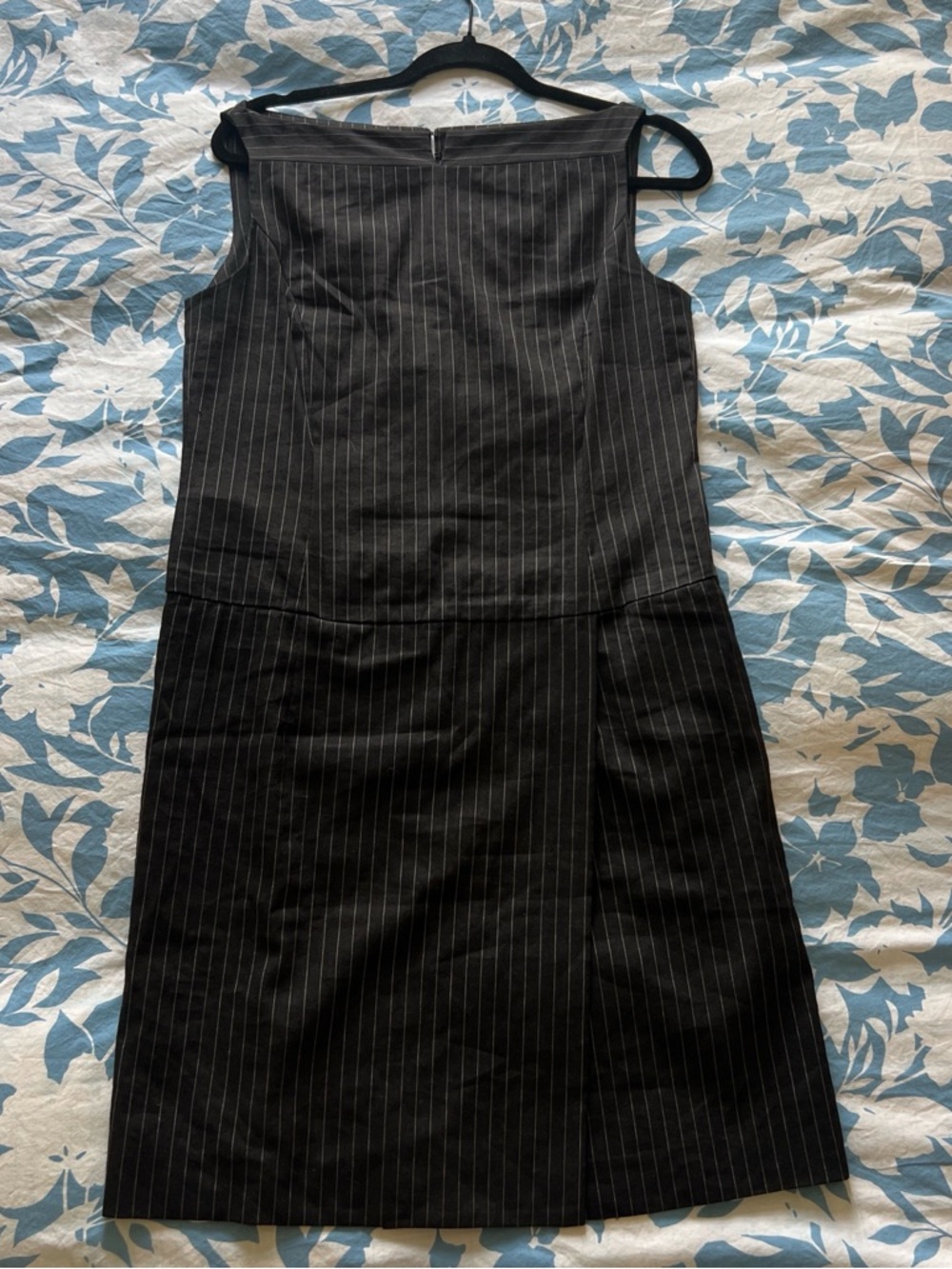 Balenciaga Black Pinstripe Midi Dress